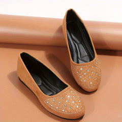 Rhinestone Flat Shoes Slip On Low Top Casual Non slip Shoes