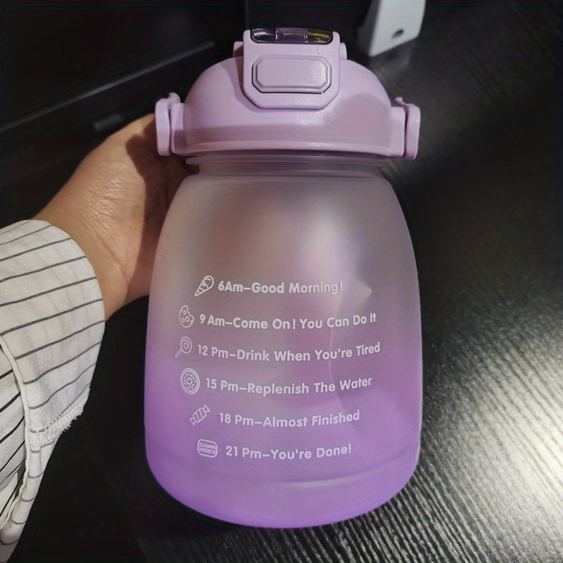 43oz Gradient Large Capacity Plastic Water Bottle for School