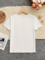 Girls Sweet Heart Graphic Crew Neck T-shirt