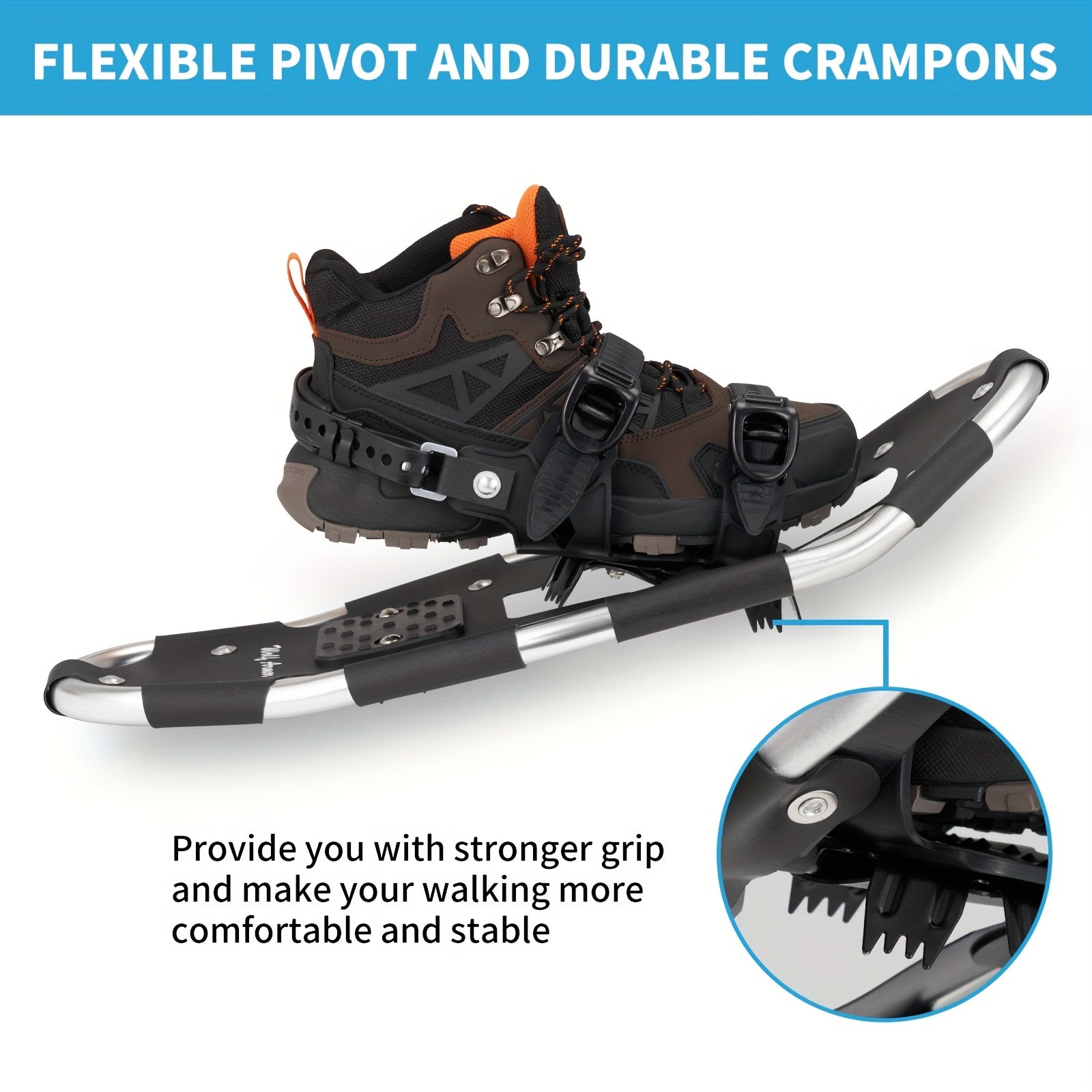 Lightweight Snowshoes Aluminum Snow Shoes w/ Trekking Poles & Bag
