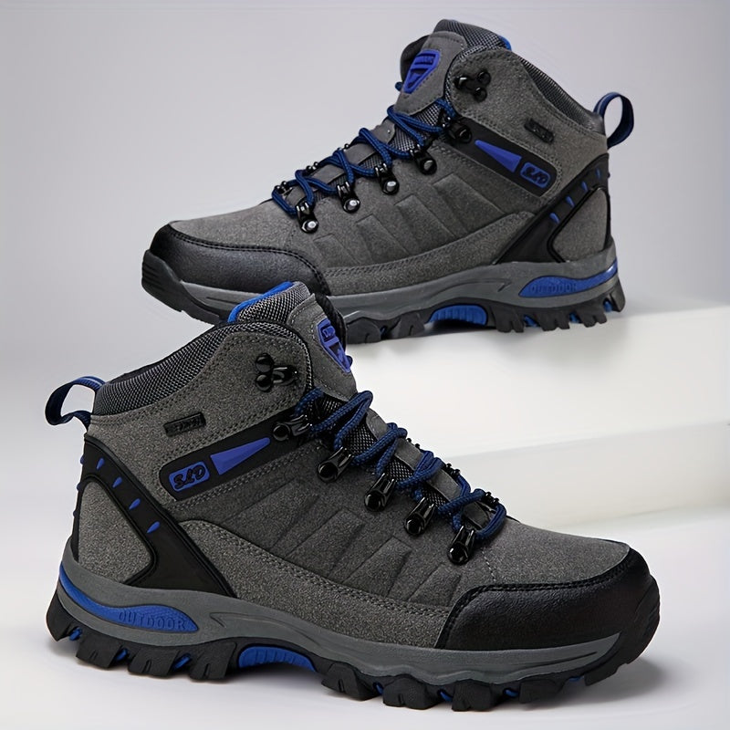 Men's High Top Hiking Boots Lace Up Durable Non Slip Outdoor Shoes