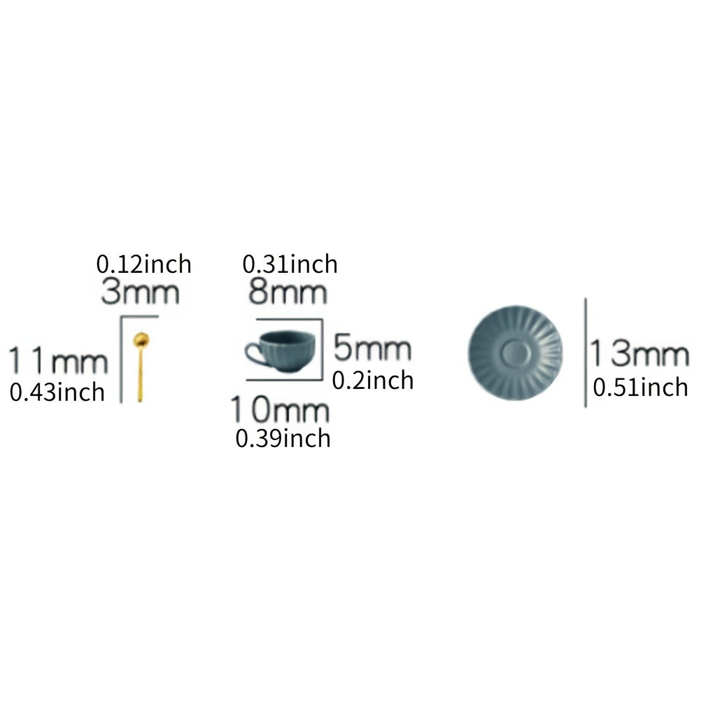 3pcs 1:12 Dollhouse Mini Furniture DIY Access Coffee Cup Saucer Spoon Set