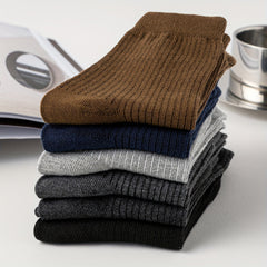 6 Pairs Women's Mid Tube Socks Solid Color Comfy & Breathable Stockings