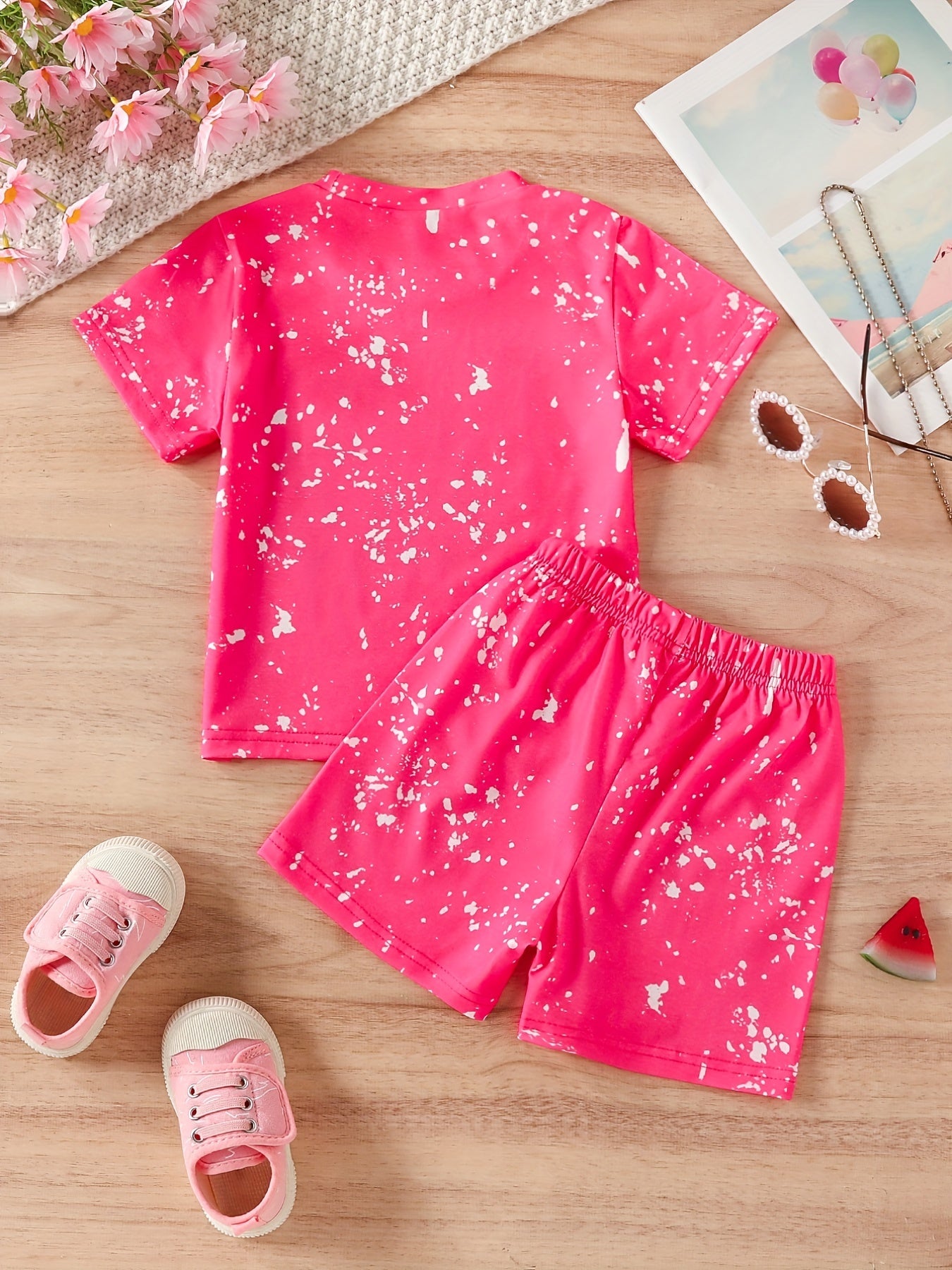 Kid's 2pcs Pajamas T shirt & Shorts Set HELLO SUNSHINE Cartoon Watermelon Print