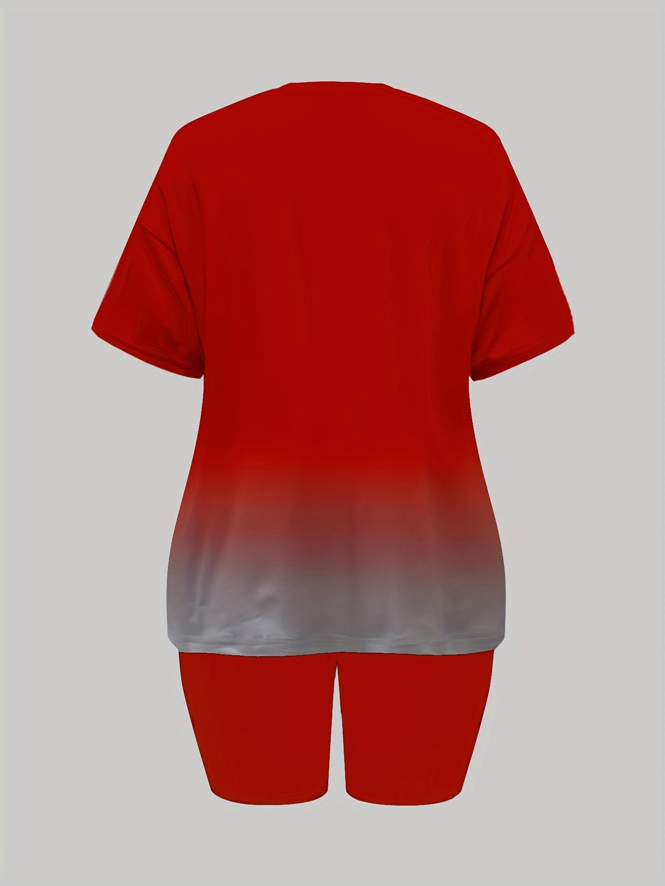 Casual Two Piece Set Crew Neck Short Sleeve Tee & Slim Shorts