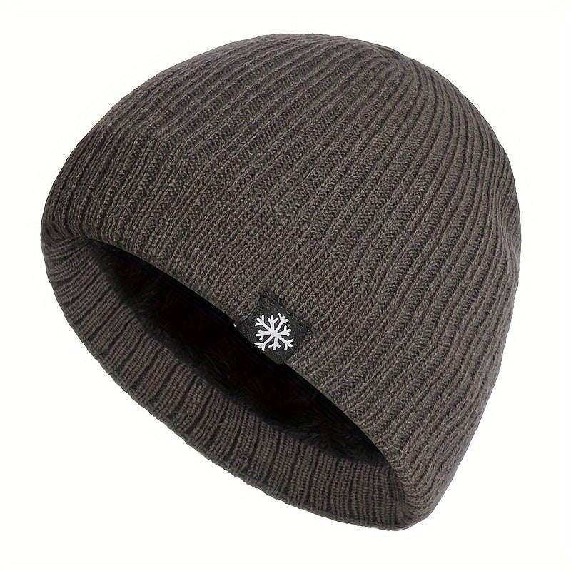 Velvet Knitted Beanie Ear Protection Hat for Outdoor Winter Activities