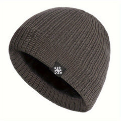 Velvet Knitted Beanie Ear Protection Hat for Outdoor Winter Activities