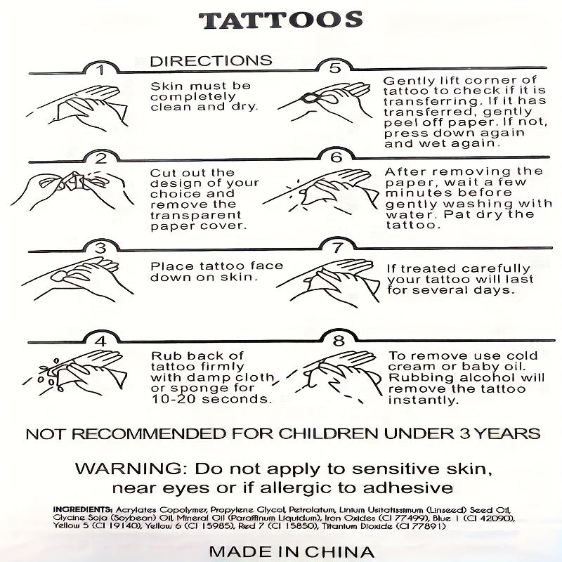 Waterproof Wolf Pattern Temporary Tattoo For Men Women