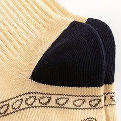 4 Pairs Geometric Pattern Socks Women's Mid Tube Stockings