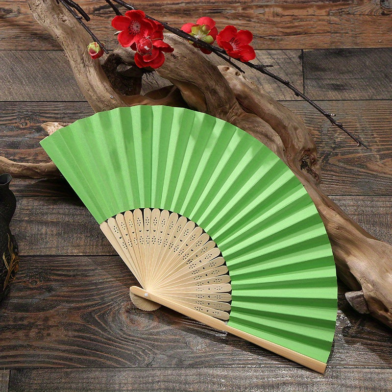 Solid Fan Ancient Style Blank Paper Folding Fan Men Handheld Fan