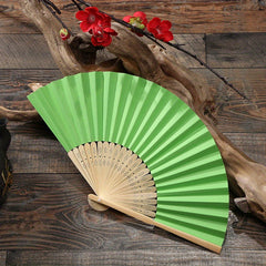 Solid Fan Ancient Style Blank Paper Folding Fan Men Handheld Fan
