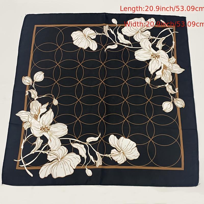 Satin Printed Square Scarf Bandana Lightweight Silk Neck Scarfs Vintage
