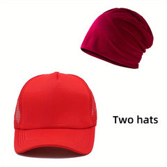 2pcs Hat Buy 1 Get 1 Baseball Cap Mesh Breathable Moon Hat
