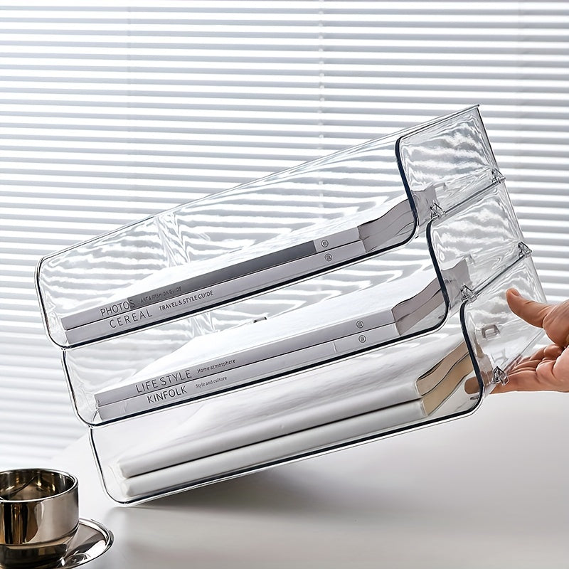 Acrylic File Storage Tray Stackable Desktop Box
