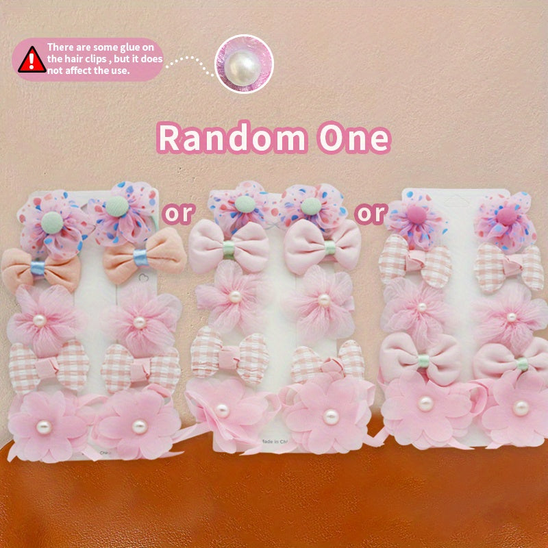 10pcs Flower Bow Hair Clips Hairpin Headwear Hair Accessories Children's Gift