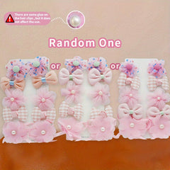 10pcs Flower Bow Hair Clips Hairpin Headwear Hair Accessories Children's Gift