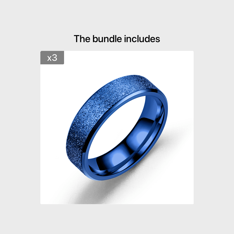 Men's Titanium Steel Frosted Funky Ring