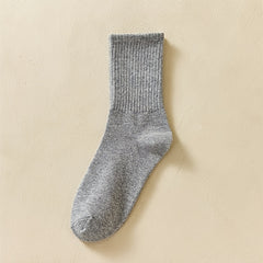 6 Pairs Women's Striped & Solid Mid Tube Socks