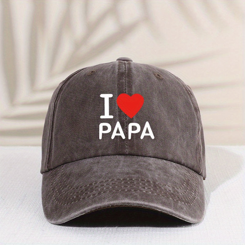 Children's Vintage I Love Dad Baseball Cap Sunscreen Sunshade Peaked Cap