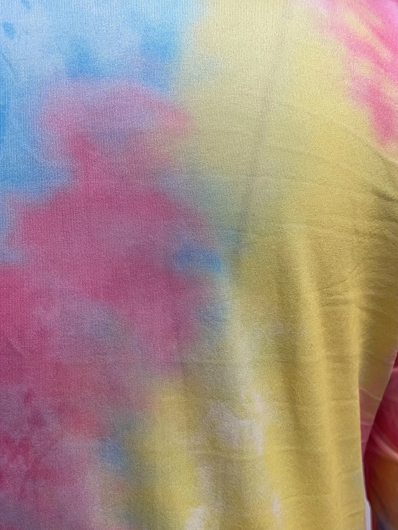  Women's Tie Dye Long Sleeve Ruched Dress