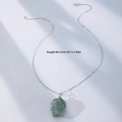 Men's Rough Wire Wound Stone Necklace