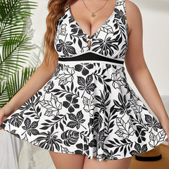  Floral Print Peplum Tankini Set