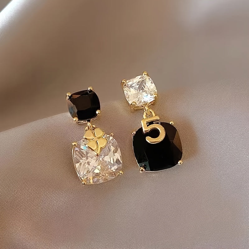 Zircon Asymmetric Earrings, Personalised Design