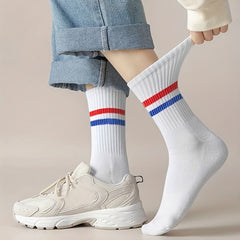 Striped Mid Tube & Japanese Crew Socks Women's Stockings