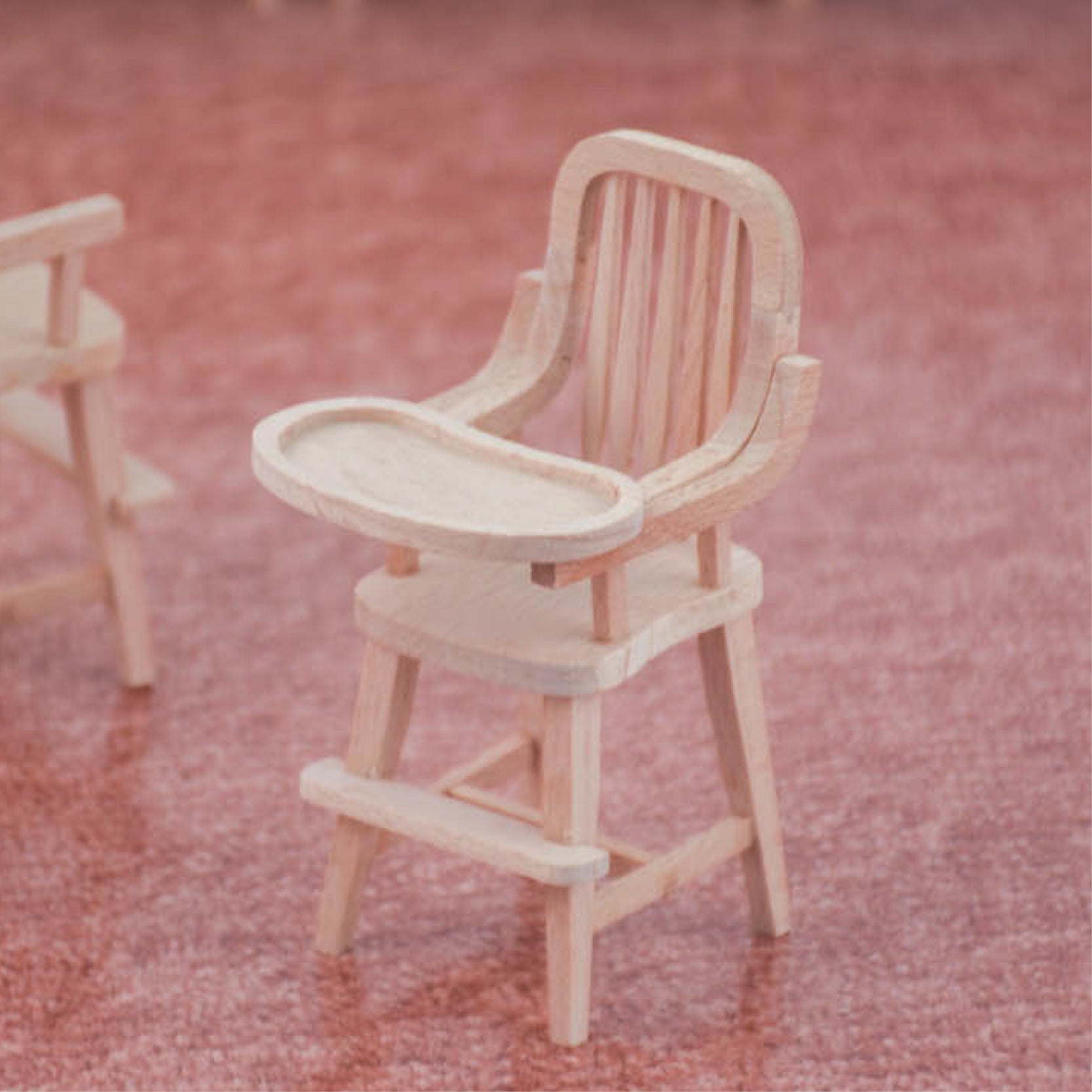 1:12 Dollhouse Rocking Chair Wood - Mini Furniture for Pretend Play