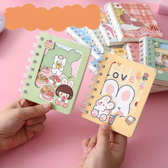 Set Of 4 Hand Account Book Pocket Coil Portable Loose leaf Novelty Small Book
