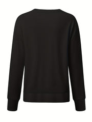 Skeleton Hand Print Long Sleeve Sweatshirt for Fall Winter