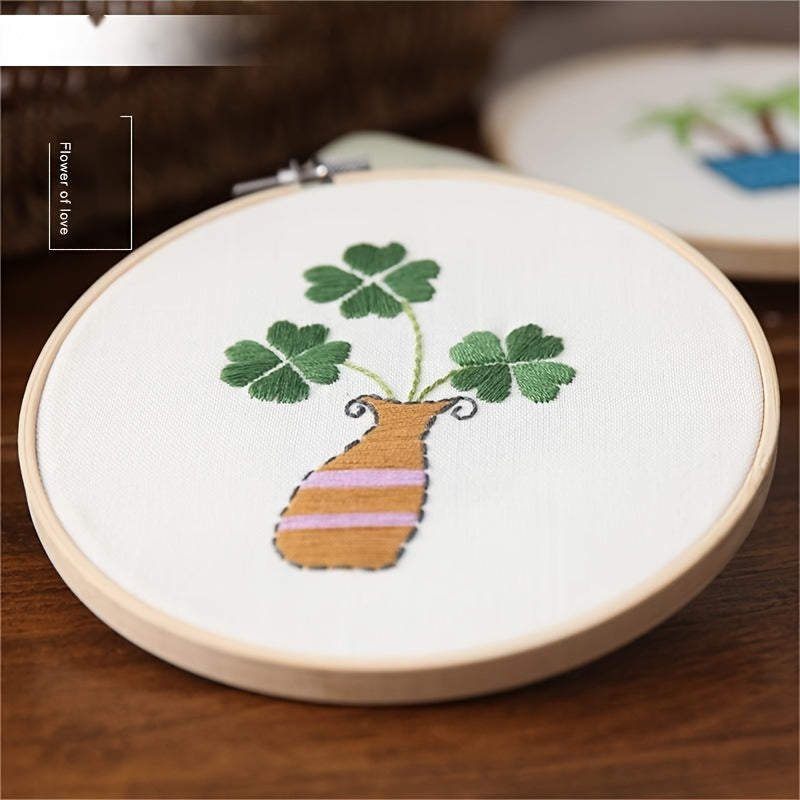 DIY Embroidery Kit Plant Flower Pattern Home Decor