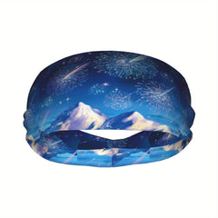 Unisex Fireworks Headband - Sweat Wicking Stretchy Polyester
