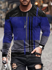Men's Long Sleeve Novelty T-shirt for Spring/Autumn