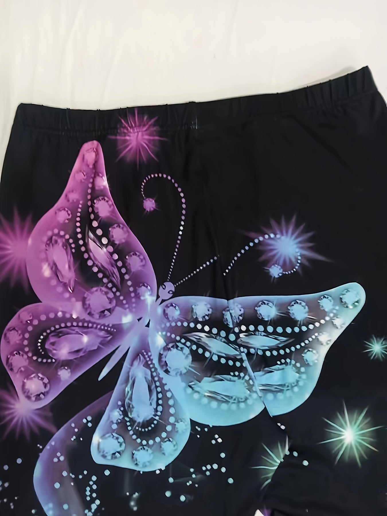 Women's Plus Butterfly Print High Rise Skinny Leggings