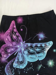 Women's Plus Butterfly Print High Rise Skinny Leggings