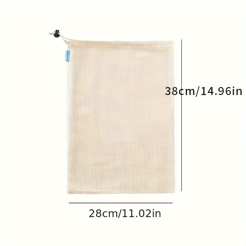 1pc Cotton Fruit Mesh Bag Drawstring Mouth Bag Storage