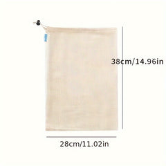 1pc Cotton Fruit Mesh Bag Drawstring Mouth Bag Storage