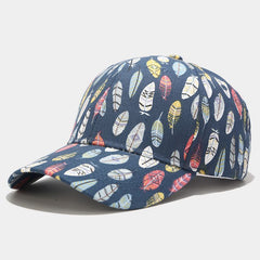 Colorful Leaves Print Baseball Cap Women's Cotton Lightweight Sports Hat