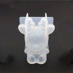 3D Mirror Christmas Deer Silicone Mold Aromatherapy Gypsum Ornament