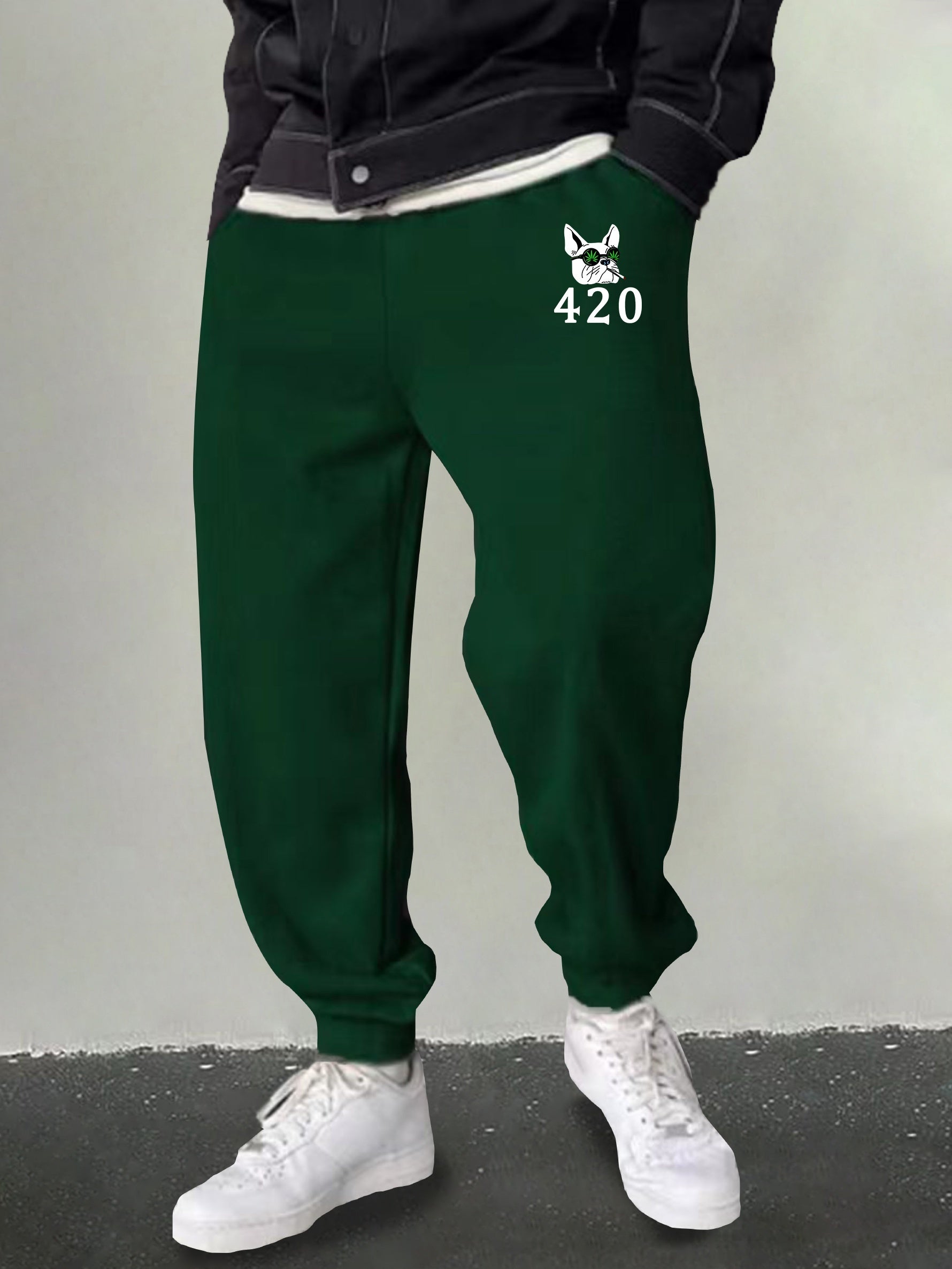 Men's Cartoon Dog Print Joggers Casual Sweatpants