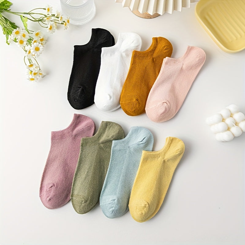 8 Pairs Low Cut Ankle Socks Soft & Lightweight Women's Stockings