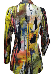 Casual Open Front Button Long Sleeve Loose Blazer Coat