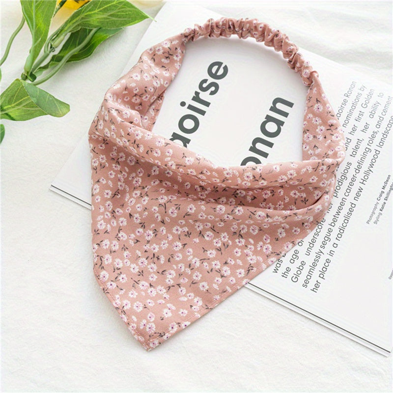 Floral Print Headband Elastic Scarf Hair Accessories For Women Girls