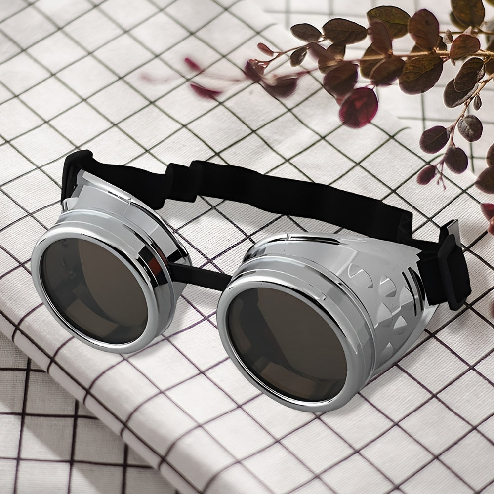 Vintage Steampunk Glasses Dress With Riding Goggles
