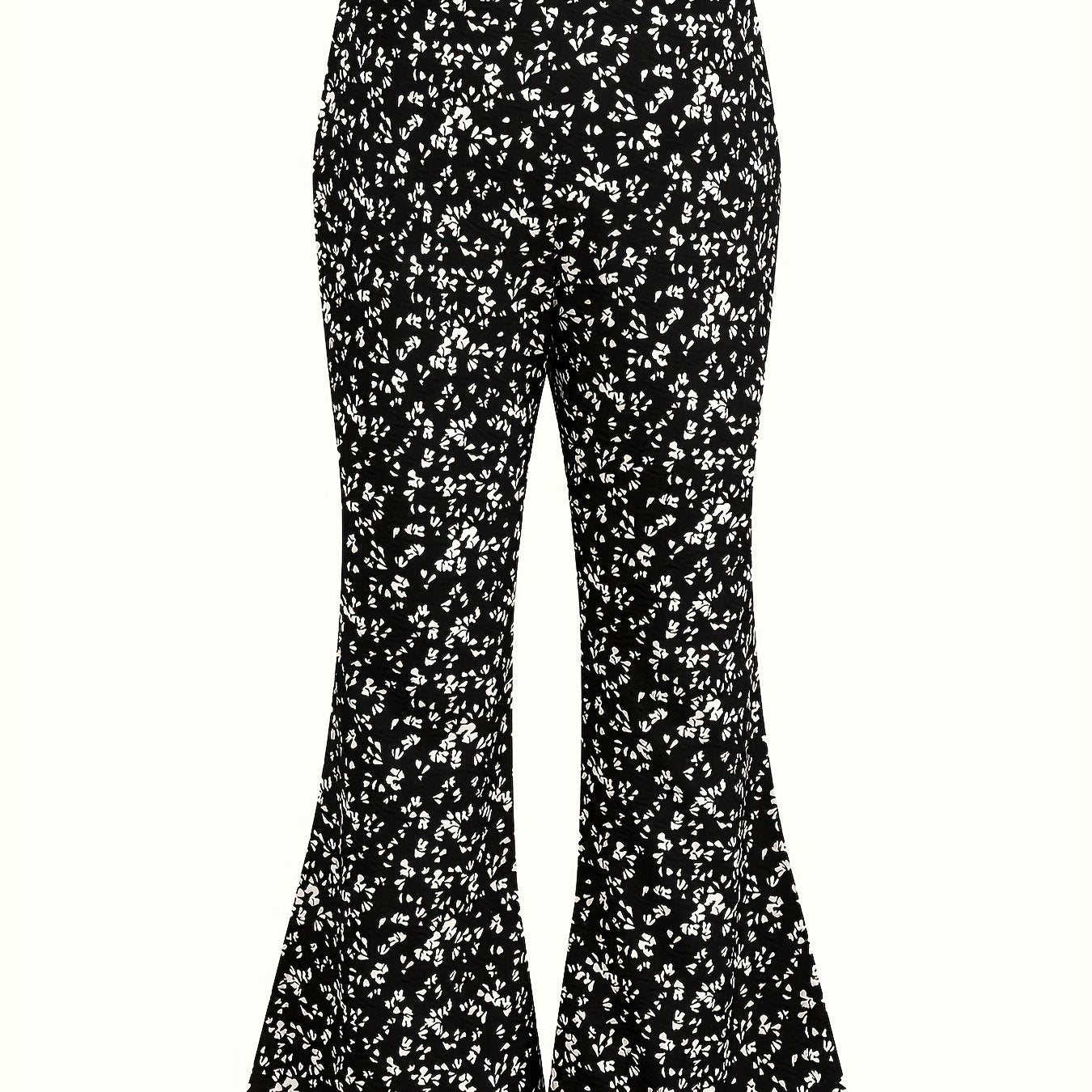  Boho Pants Women's Plus Ditsy Print Wide Leg Medium Stretch