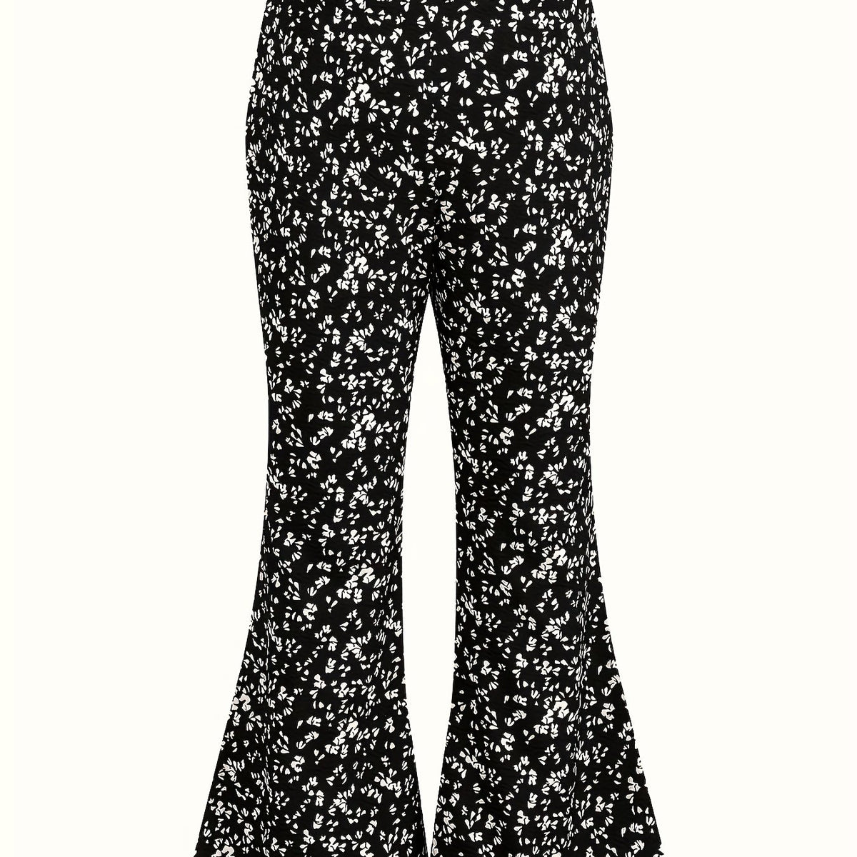  Boho Pants Women's Plus Ditsy Print Wide Leg Medium Stretch