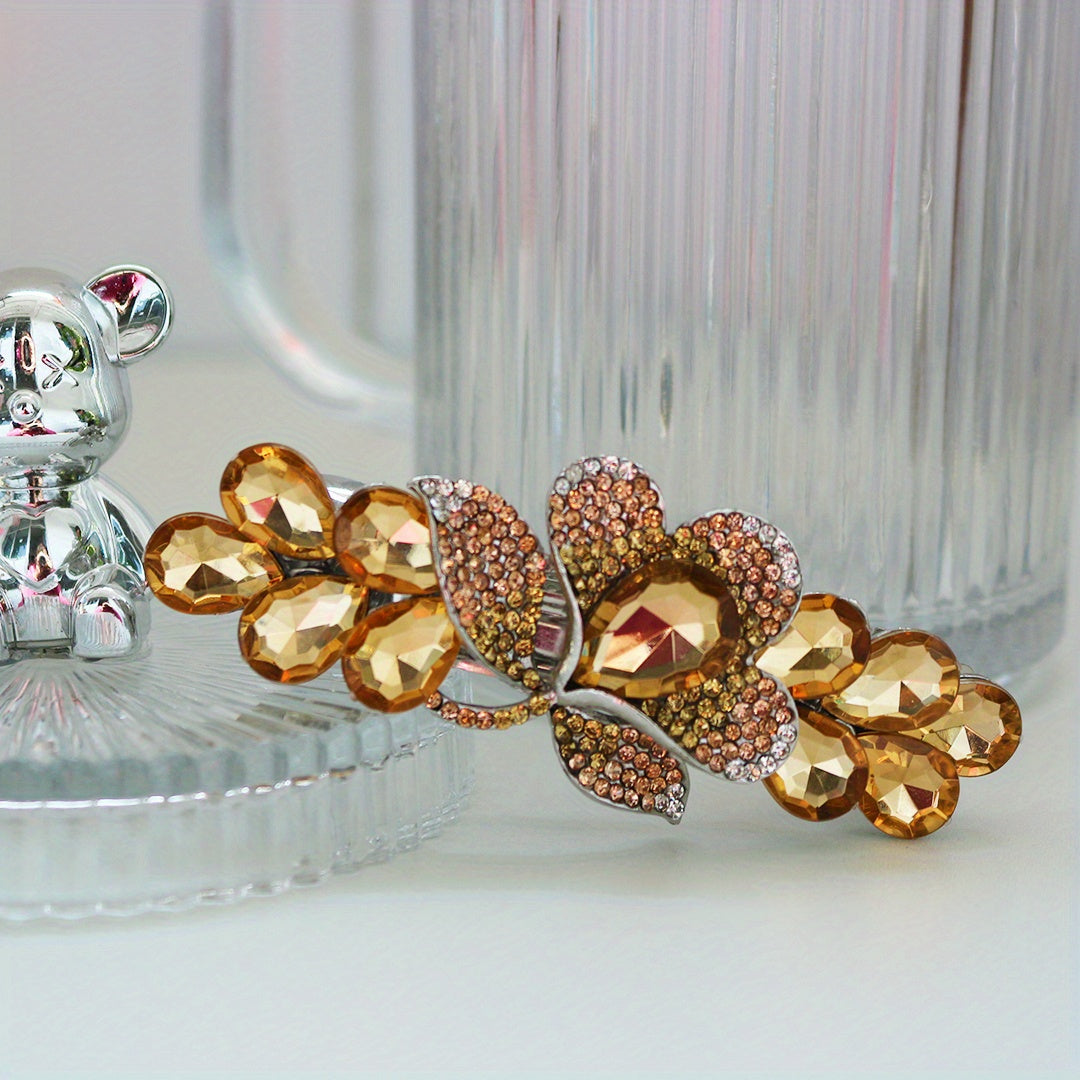 Rhinestone Braid Hair Clip Back Head Hair Clip Large Ponytail Clip