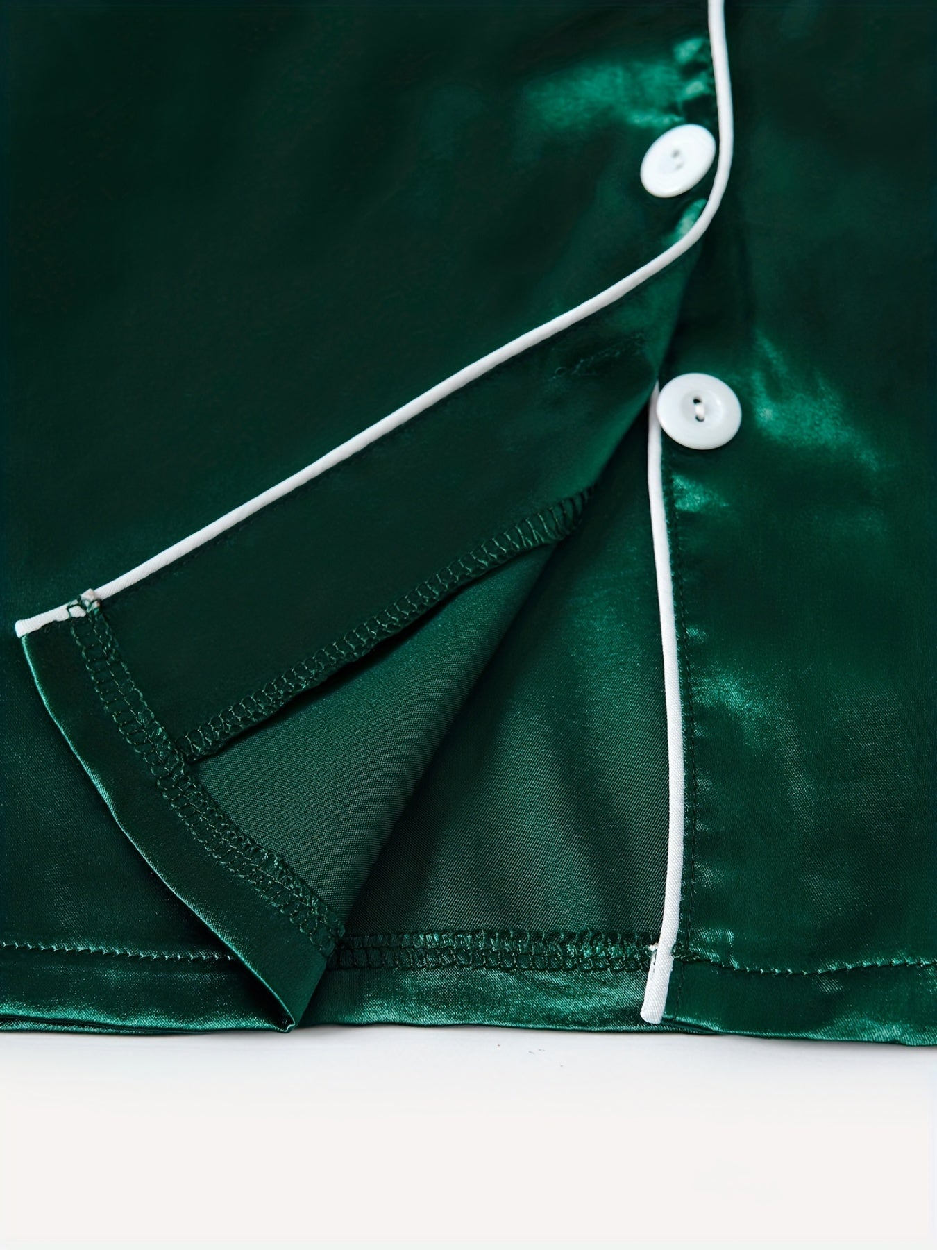 Boys Green Pajama Top & Shorts Set