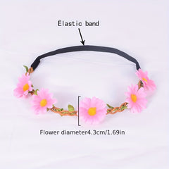 7pcs Flower Headband Women's Floral Hair Band Vacation Wreath Hair Accessories